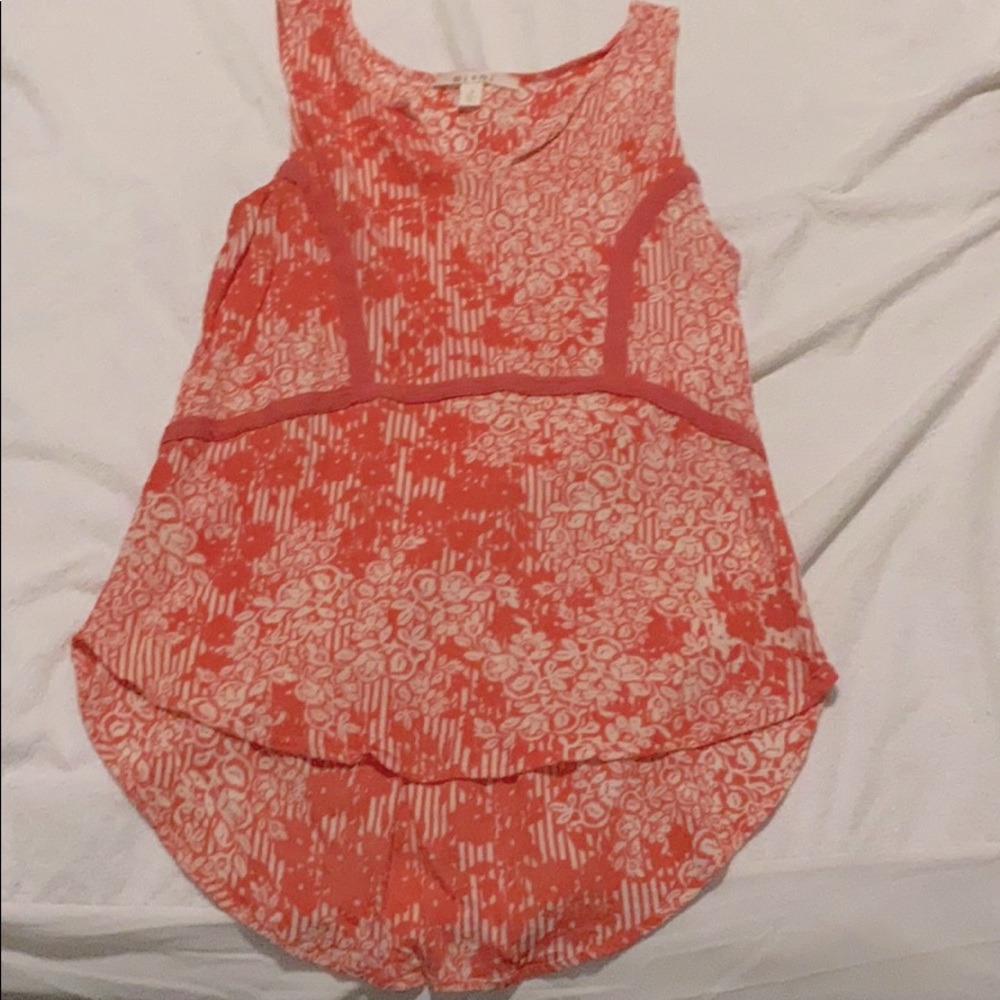 Pink floral blouse